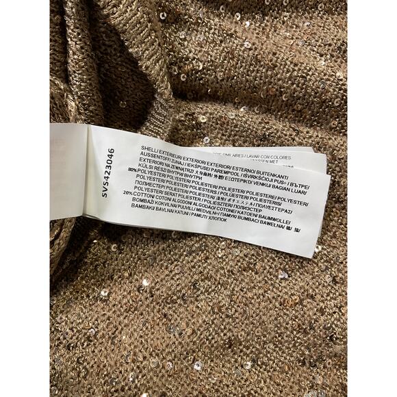 Sovere 'Gleam' Gold Sequin Embellished One Shoulder Mini Dress Size S - Picture 5 of 5